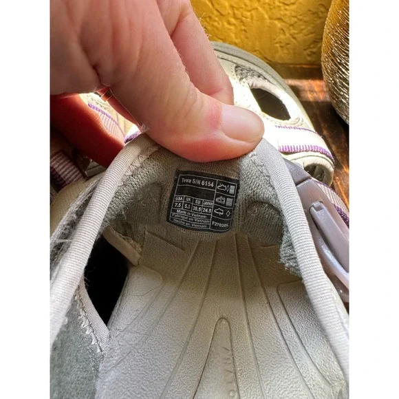 Teva Omnium Sandal Hiking w/ Taupe with Purple Details Size 7.5 - Picture 4 of 9